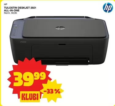 Hp - TULOSTIN DESKJET 2921 ALL-IN-ONE