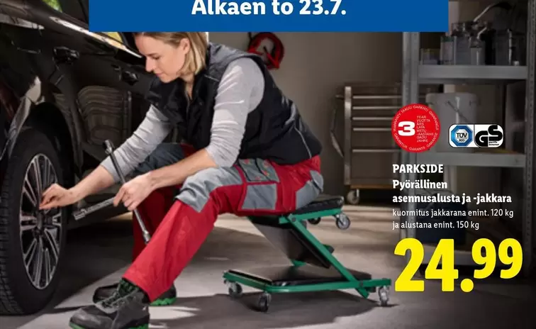 Pyörällinen asennusalusta- ja -jakkarasetti