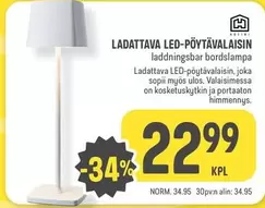 LADATTAVA LED-PÖYTÄVALAISIN