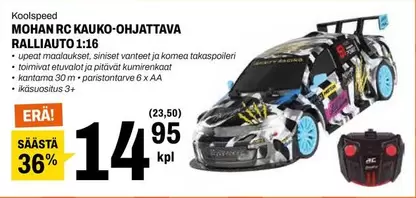 MOHAN RC KAUKO-OHJATTAVA RALLIAUTO 1:16