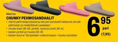 CHUNKY PEHMOSANDAALIT