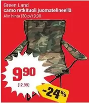 camo retkituoli juomatelleellä