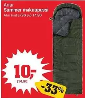 Summer makuupussi