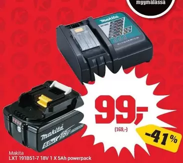Makita - LXT 191B51-7 18V 1 X 5Ah powerpack