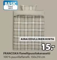 FRANCISKA flanellipussilakanasetti
