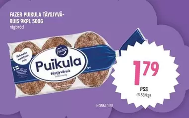 FAZER RUISPUKU TÄYSJYVÄ-RUIS 9KPL 500G