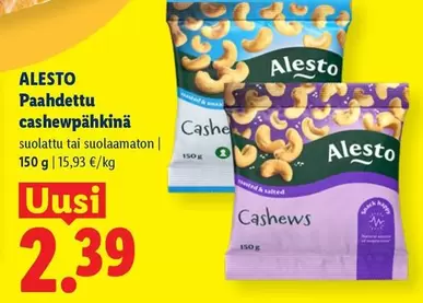 Paahdettu cashew pähkinä
