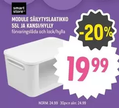 MODULE SÄILYTYSLAATIKKO 55L JA KANSI/HYLLY förvaringslåda och lock/hylla