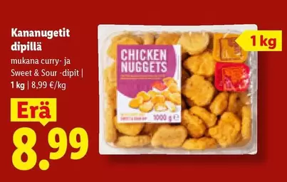 Kananugetit dipillä