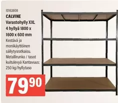 Varastohylly XXL 4 hyllyä 1800 x 1600 x 600 mm