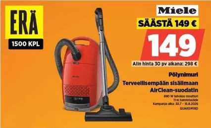 Miele - Pölynimuri AirClean-suodatin