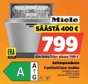 Miele - Astianpesukone ComfortClose-luukku