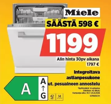 Miele - Integroiva astianpesukone