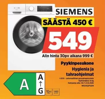Siemens - Pyynpesukone