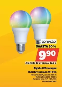 Älykkäs LED-lamppu Yhdistyy suoraan WI-FIin