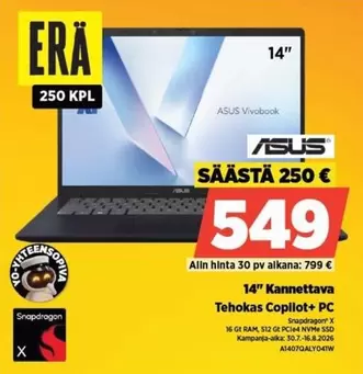 Asus - 14" Kannettava+ PC
