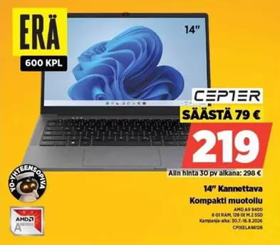 Amd - 14" Kannettava Kompakti muotoilu