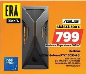 Asus - Pelitietokone NVIDIA GeForce RTX 3050 6Gt