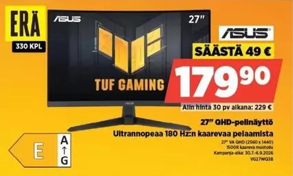Asus - 27" QHD-pelinäyttö