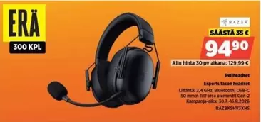 Headset - Experts tasoiset kuulokkeet