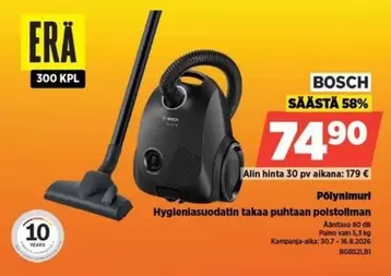 Pölynimuri Hygieenisuodatin