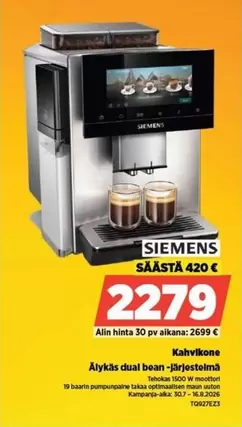 Siemens - Älykäs dual bean -järjestelmä