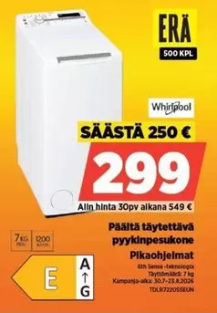 Päältä täytettävä pyykinpesukone