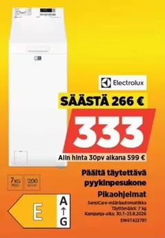 Päälle täytettävä pyykinpesukone