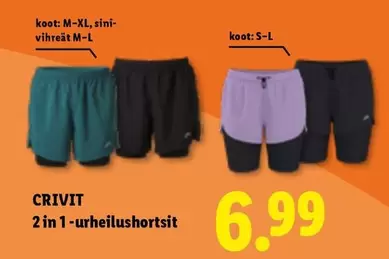 Sini - 2 in 1 -urheilushortsit