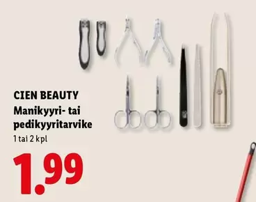Manikyyri- tai pedikyyritarvike