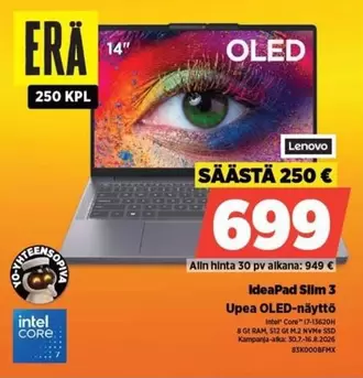 Intel - IdeaPad Slim 3 Upea OLED-näyttö