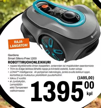 Smart Sileno Free 1200 ROBOTTIIRUOHONLEIKKURI