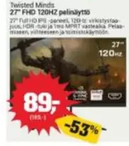 27" FHD 120HZ pelinäyttö