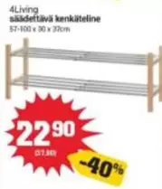 säädettävä kenkäteline