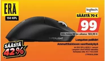 Logitech - Langaton pelihiiri Ammattilaistaitason suorituskyky