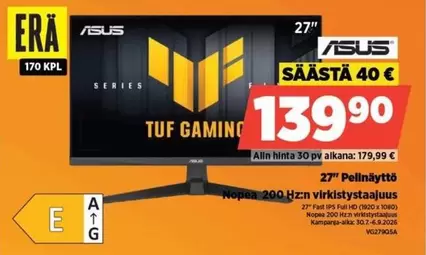 Asus - TUF GAMING 27" Pelinäyttö