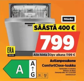 Miele - Astianpesukone ComfortClose-luukku