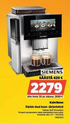 Siemens - Älykäs dual bean -järjestelmä