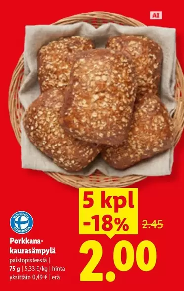 Porkkana-kaurasämpylä