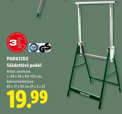 Säädettävä pukk i