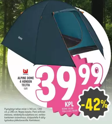 ALPINE DOME 4 HENGEN TELTTA