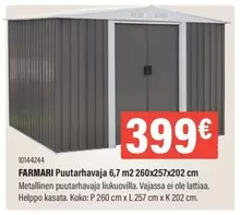 Puutarhavaja 6,7 m2 260x257x202 cm