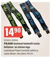 Joustavat henkselit musta keltainen tai sininen logo 10159523, 10159525