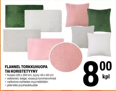 FLANNEL TORKKUHUOPA TAI KORISTETYNY