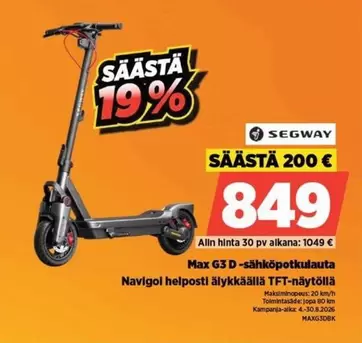 Segway - Max G3 D -sähköpotkulauta