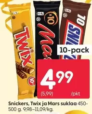 Snickers - , Twix ja Mars suklaa