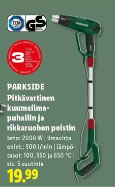 Pitkävartinen kuumailmapuhallin ja rikkakasvien poistin