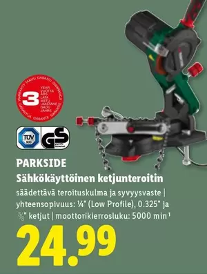 Sähkökäyttöinen ketjunteroitin