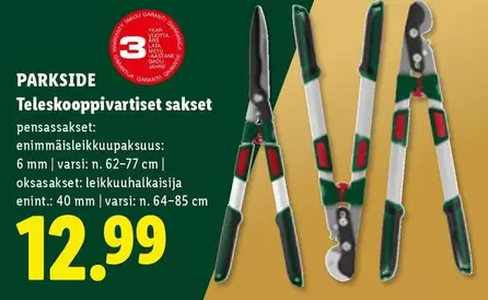 Teleskooppivartisettiset sakset