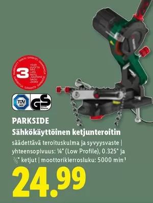 Sähkökäyttöinen ketjunteroitin